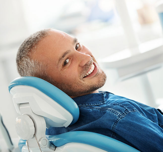 man in dental chair