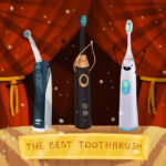Graphic illustration of three electric toothbrushes with the label "The Best Toothbrush."