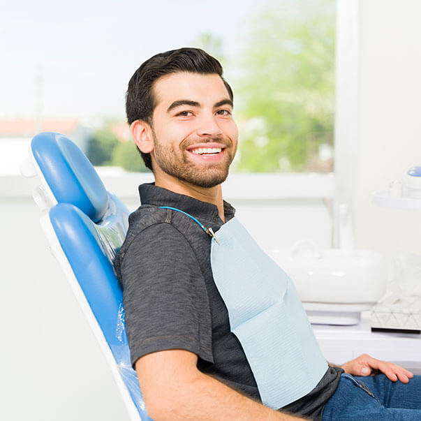 man in dental chair